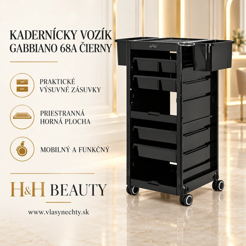 KADERNÍCKY VOZÍK GABBIANO 68A čierny