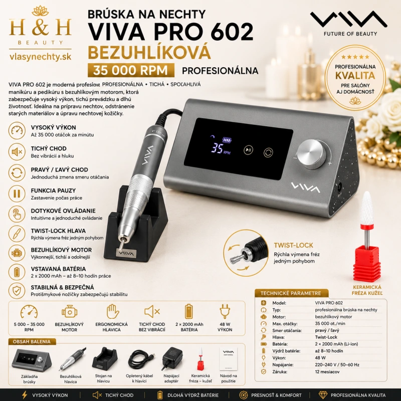 BRÚSKA NA NECHTY VIVA PRO 602 bezuhlíková