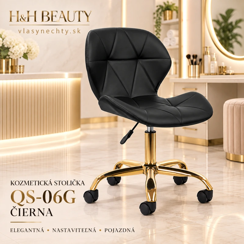 Kozmetická stolička QS-06G čierna