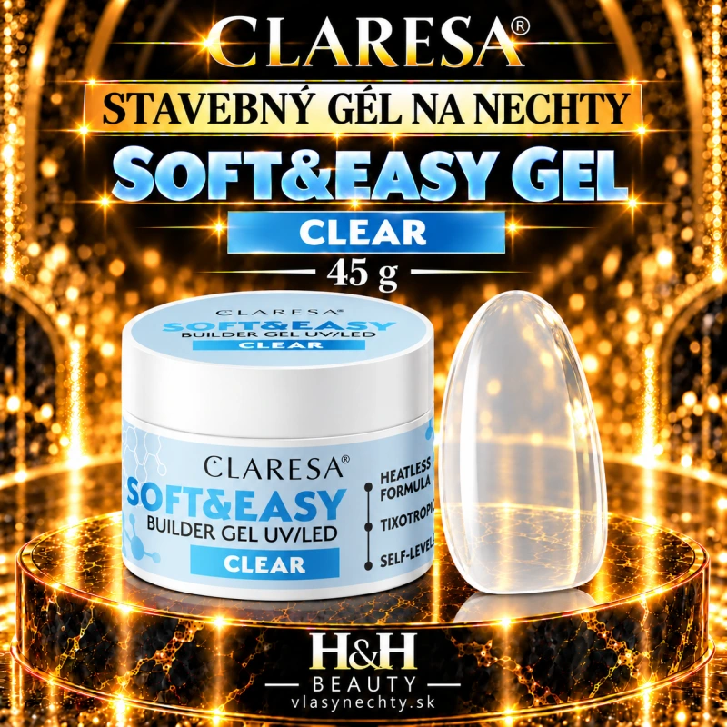 CLARESA STAVEBNÝ GÉL NA NECHTY SOFT&EASY GEL CLEAR 45G