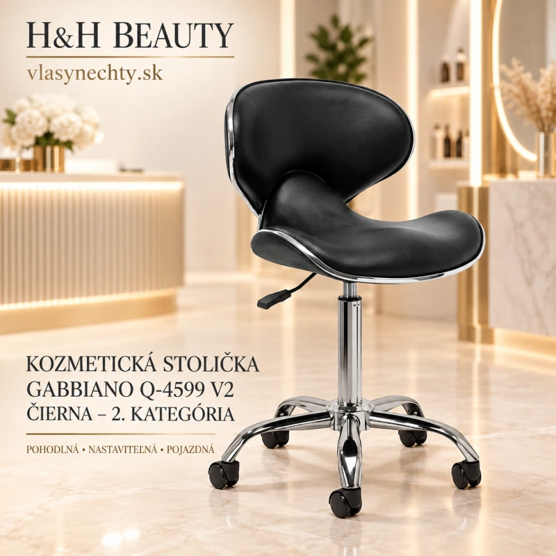 Kozmetická stoličkaGabbiano Q-4599 v2 čierny – 2. kategória