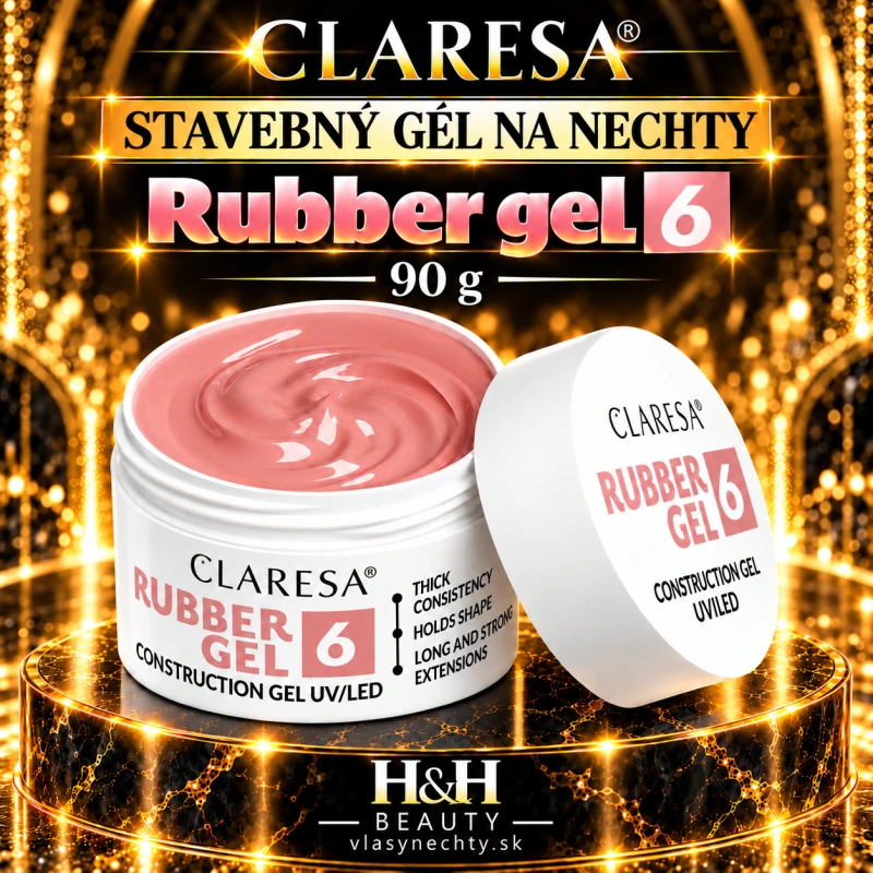 CLARESA STAVEBNÝ GÉL NA NECHTY Rubber gel 6 90g
