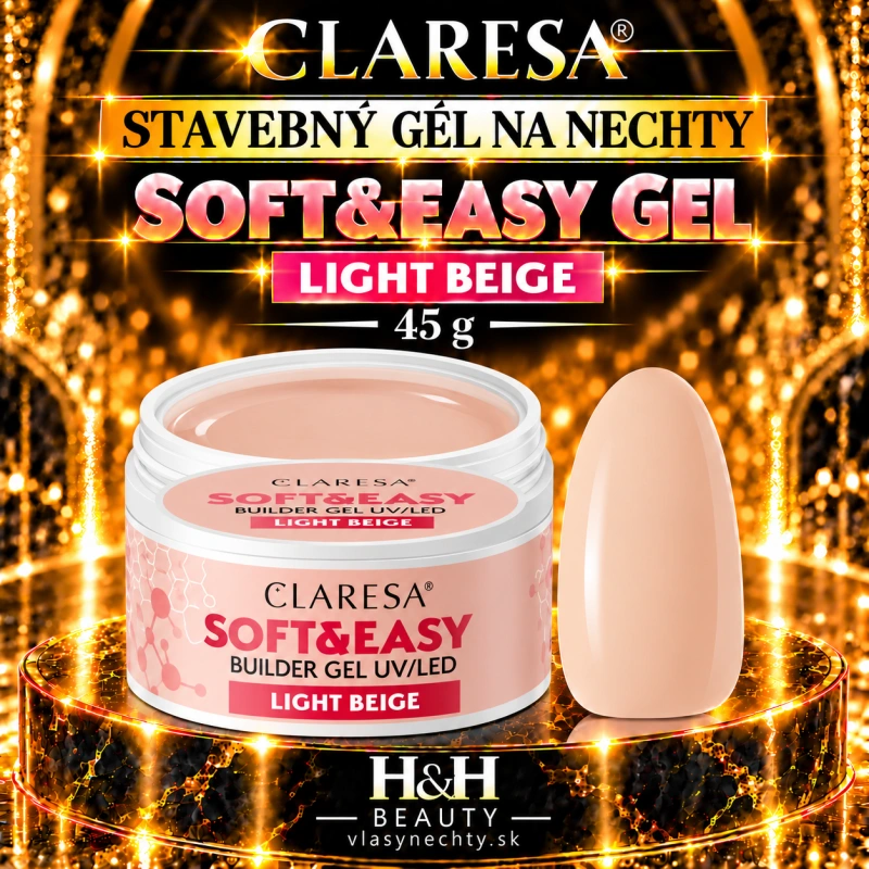 CLARESA STAVEBNÝ GÉL NA NECHTY SOFT&EASY GEL light beige 45g