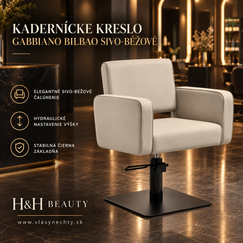 KADERNÍCKE KRESLO GABBIANO Bilbao, šedo-béžová