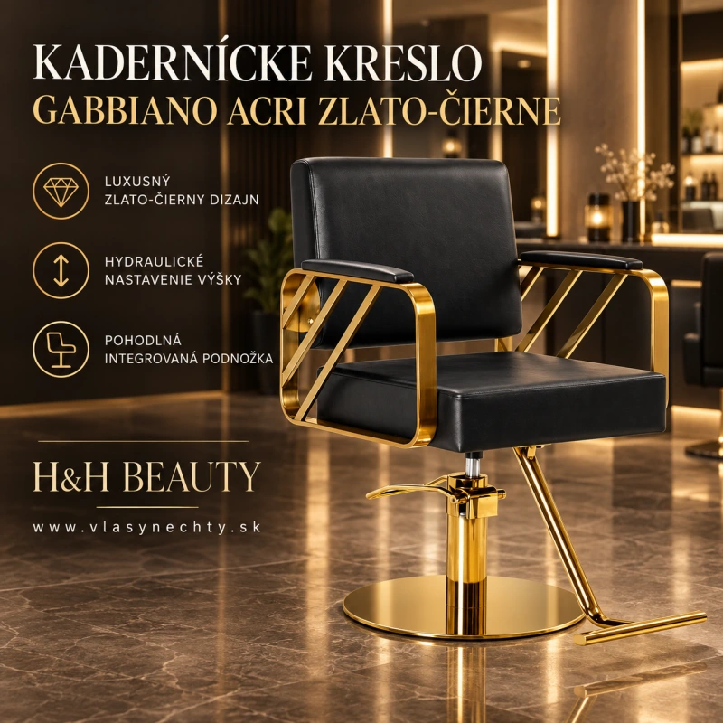 KADERNÍCKE KRESLO GABBIANO Acri zlato - čierne
