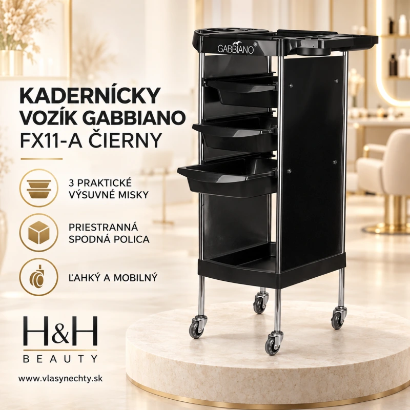 KADERNÍCKY VOZÍK GABBIANO FX11-A ČIERNY