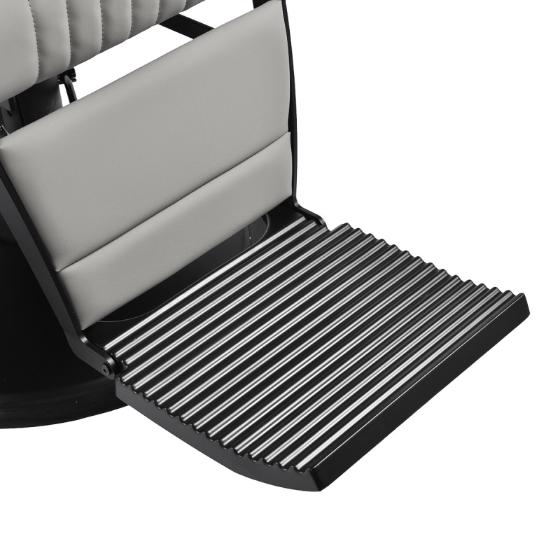 BARBERSKE KRESLO GABBIANO LEVI šedé s čiernym rámom a prešívaním na operadle 8