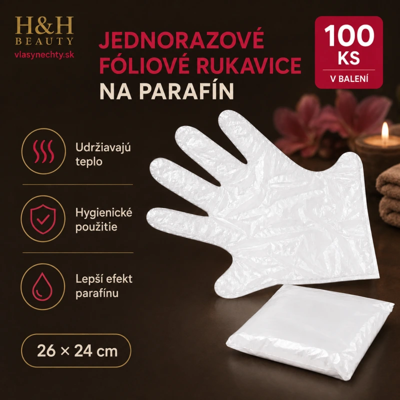 JEDNORAZOVÉ FÓLIOVÉ RUKAVICE 100 KS. 6G 26X24