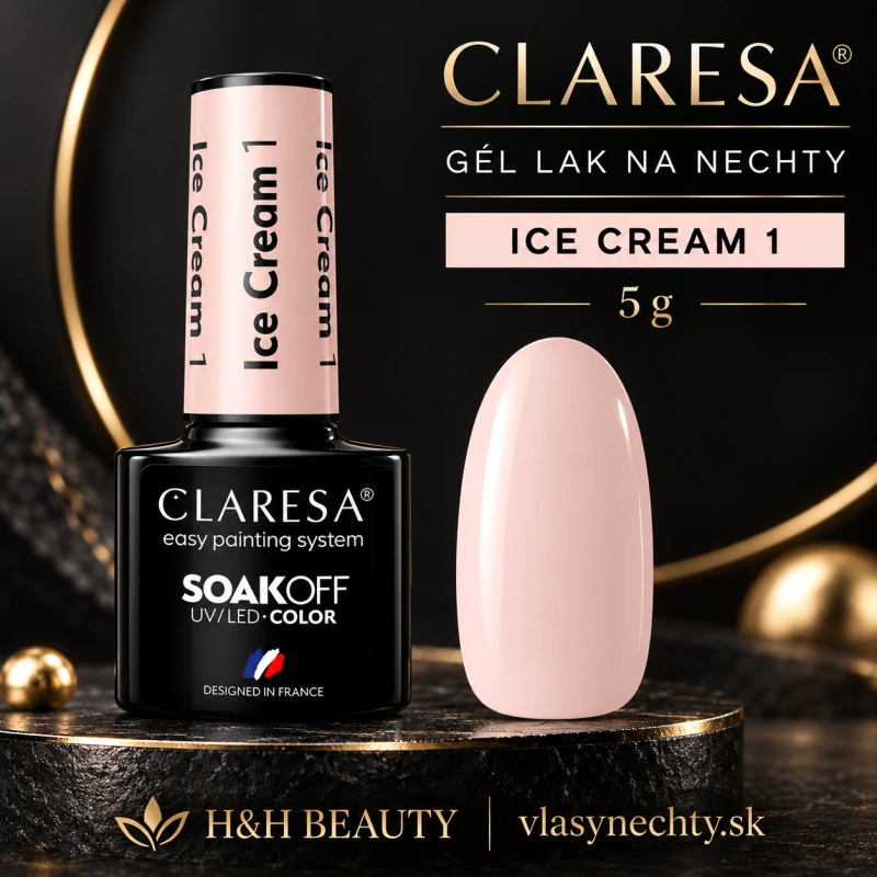 CLARESA GÉL LAK NA NECHTY Ice cream 1 - 5g