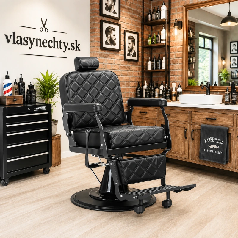 BARBERSKE KRESLO CARLOS EXTRA ČIERNE