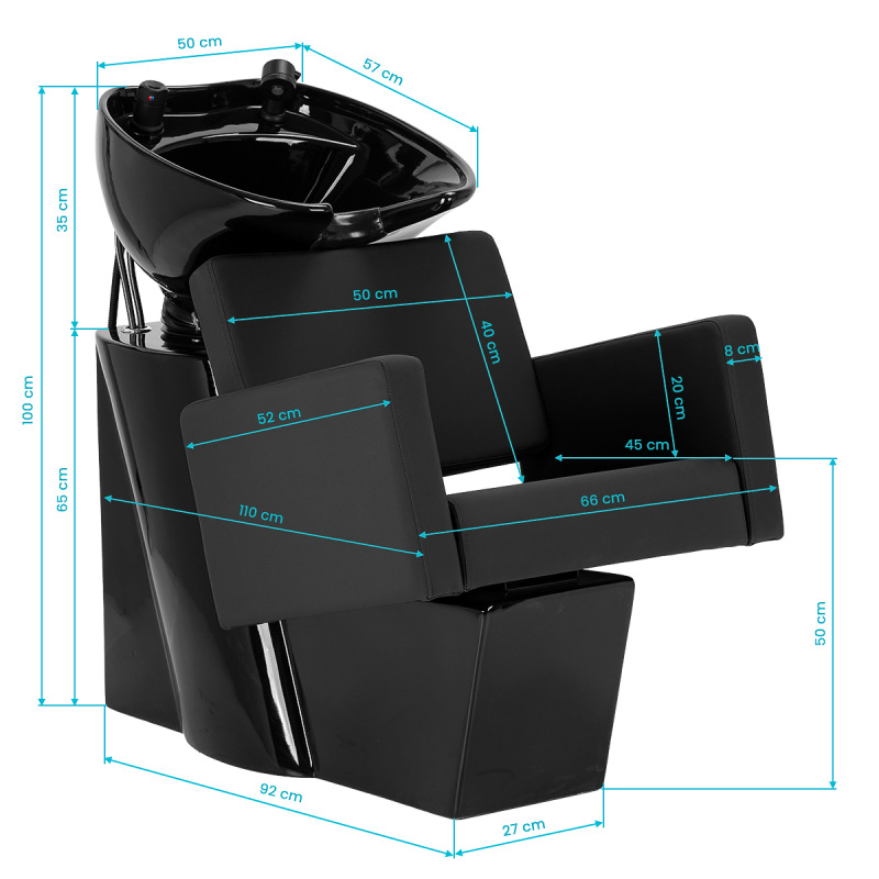 KADERNÍCKY UMÝVACÍ BOX GABBIANO Vitoria čierny 13