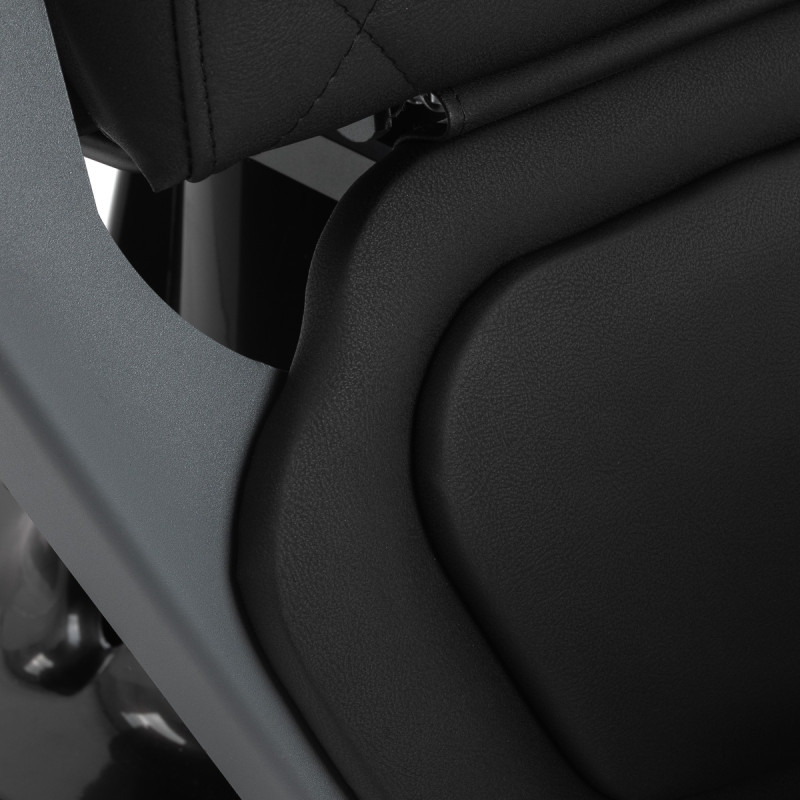 BARBERSKE KRESLO GABBIANO Bruno s grafitovým rámom čierne 12