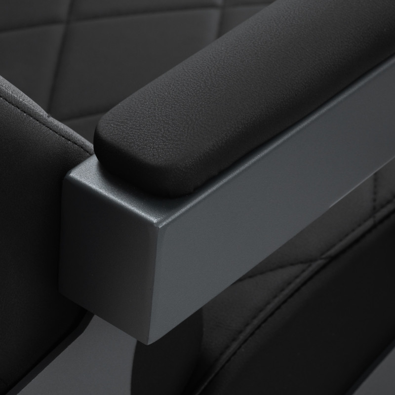 BARBERSKE KRESLO GABBIANO Bruno s grafitovým rámom čierne 14