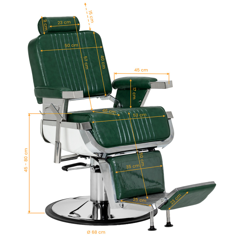 BARBERSKÉ KRESLO GABBIANO Royal X zelené 15