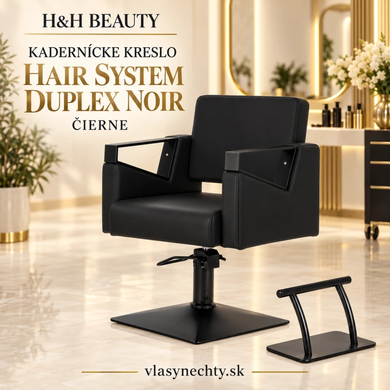 KADERNÍCKE KRESLO HAIR SYSTEM Duplex Noir – čierne