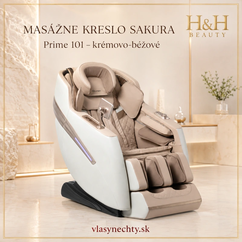 Sakura masážne kreslo Prime 101 – krémovo-béžové