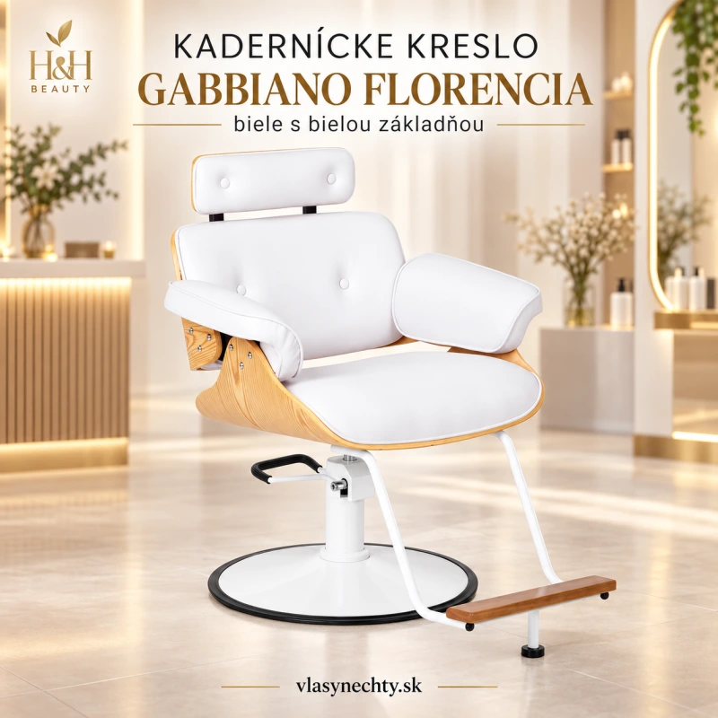 KADERNÍCKE KRESLO Gabbiano Florencja biele s bielou základňou