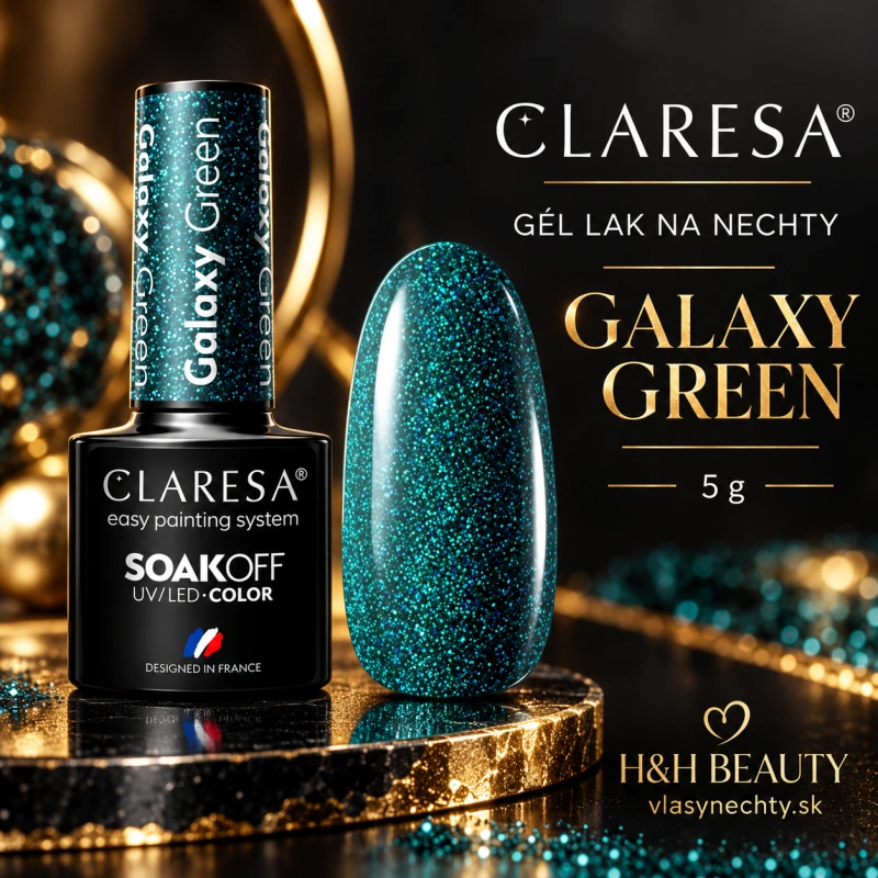 CLARESA GÉL LAK NA NECHTY Galaxy Green 5g