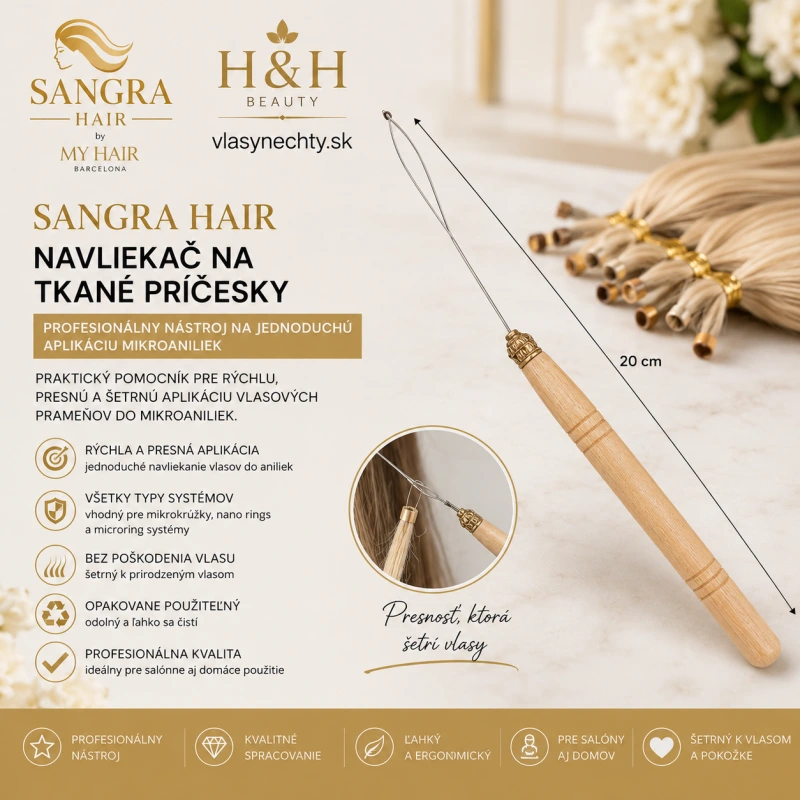 💎 SANGRA HAIR Navliekač na tkané príčesky