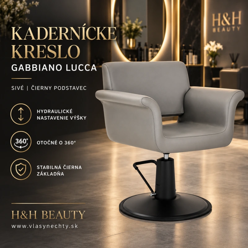KADERNÍCKE KRESLO GABBIANO Lucca sivá