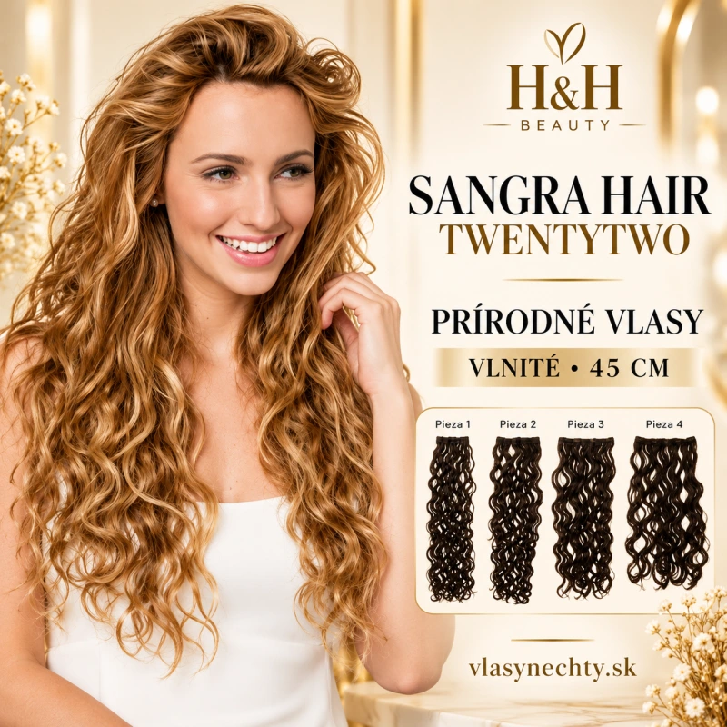 SANGRA HAIR TWENTYTWO prírodné vlasy vlnité 45 cm
