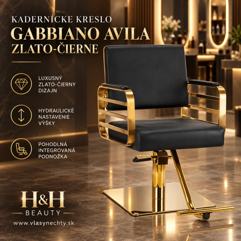 KADERNÍCKE KRESLO GABBIANO AVILA zlato čierne