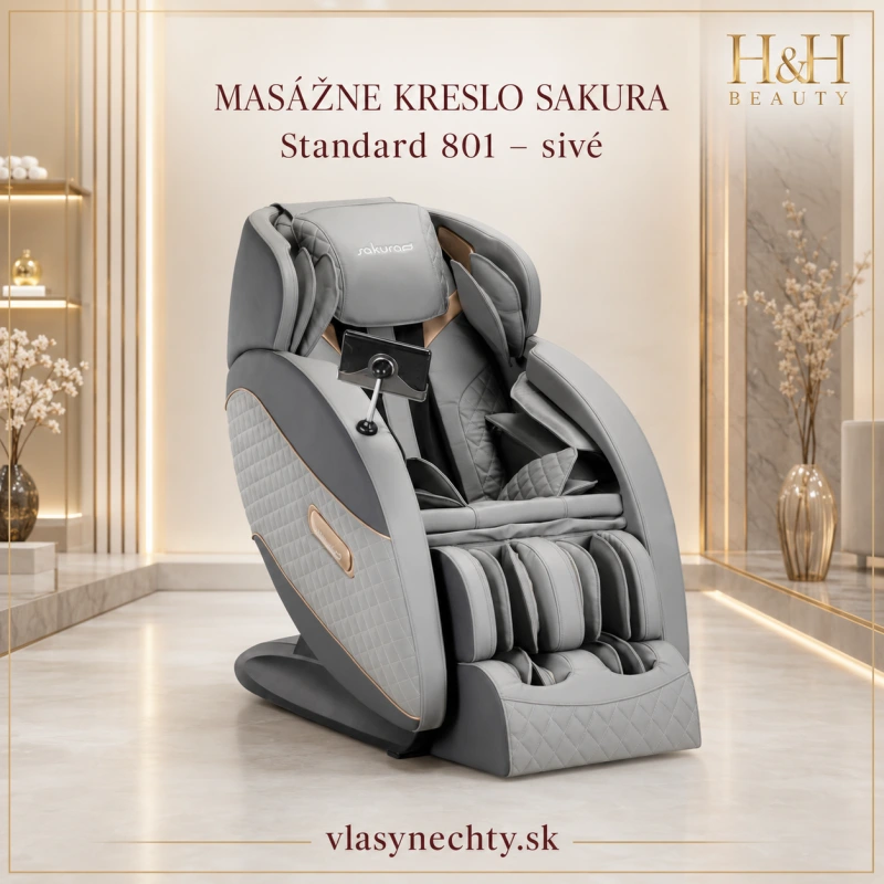 MASÁŽNE KRESLO SAKURA Standard 801 sivé