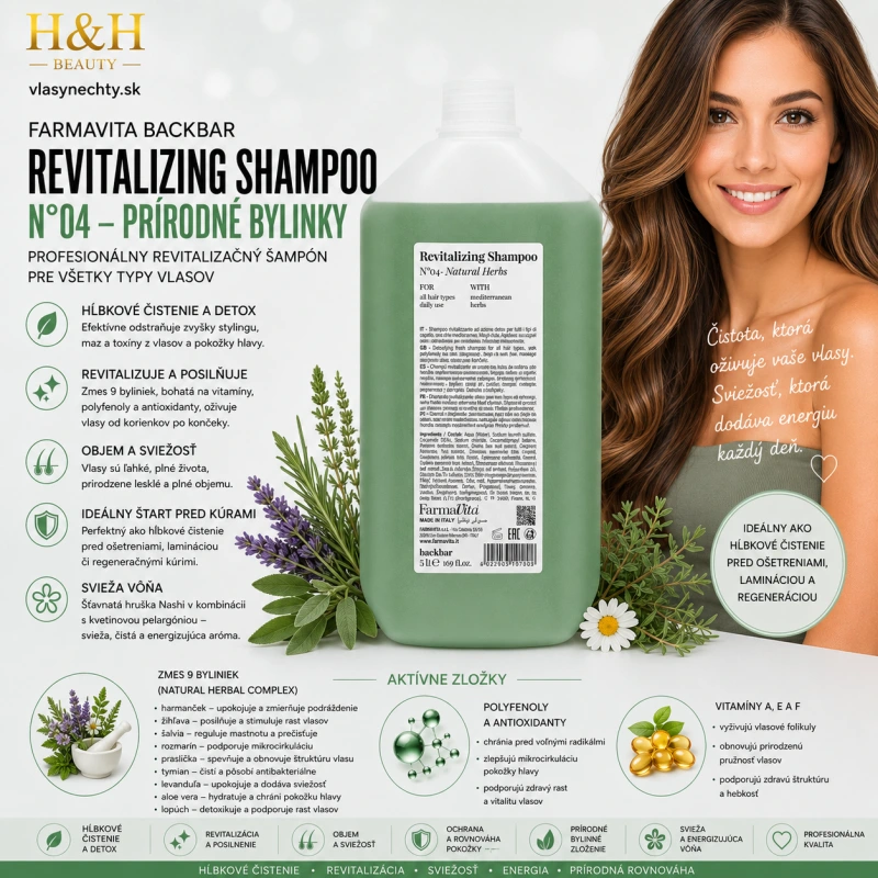 Farmavita BACKBAR REVITALIZING SHAMPOO Č.04 - PRÍRODNÉ BYLINKY 5000ml