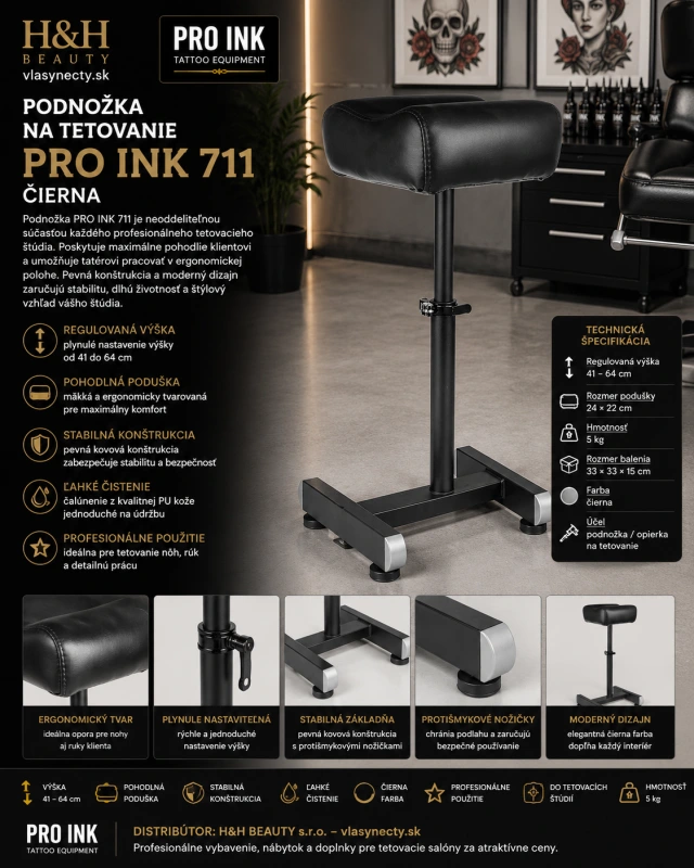 PODNOŽKA NA TETOVANIE PRO INK 711 ČIERNA