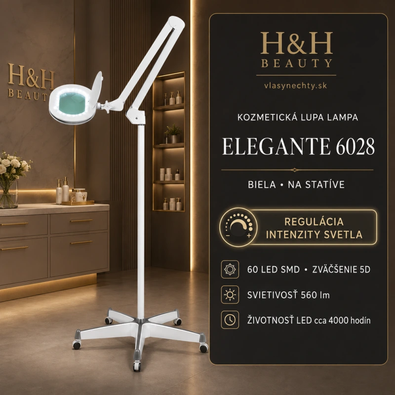 KOZMETICKÁ LUPA LAMPA ELEGANTE 6028 60 LED SMD 5D NA STATÍVE REGULOVATEĹNÁ INTENZITA SVETLA