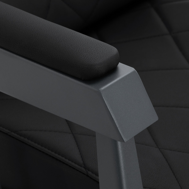 BARBERSKE KRESLO GABBIANO Bruno s grafitovým rámom čierne 5