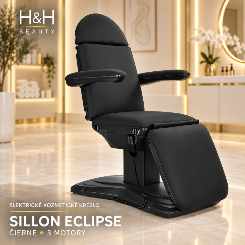Elektrické kozmetické kreslo SILLON Eclipse 3 motory čierne