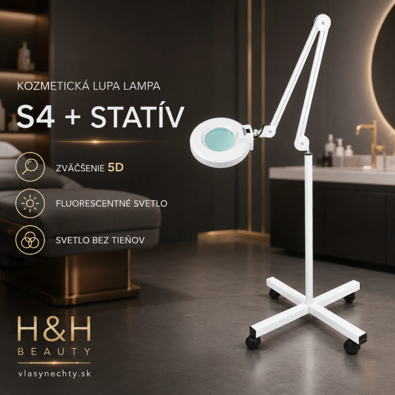 KOZMETICKÁ LUPA LAMPA S4 BIELA NA STATÍVE
