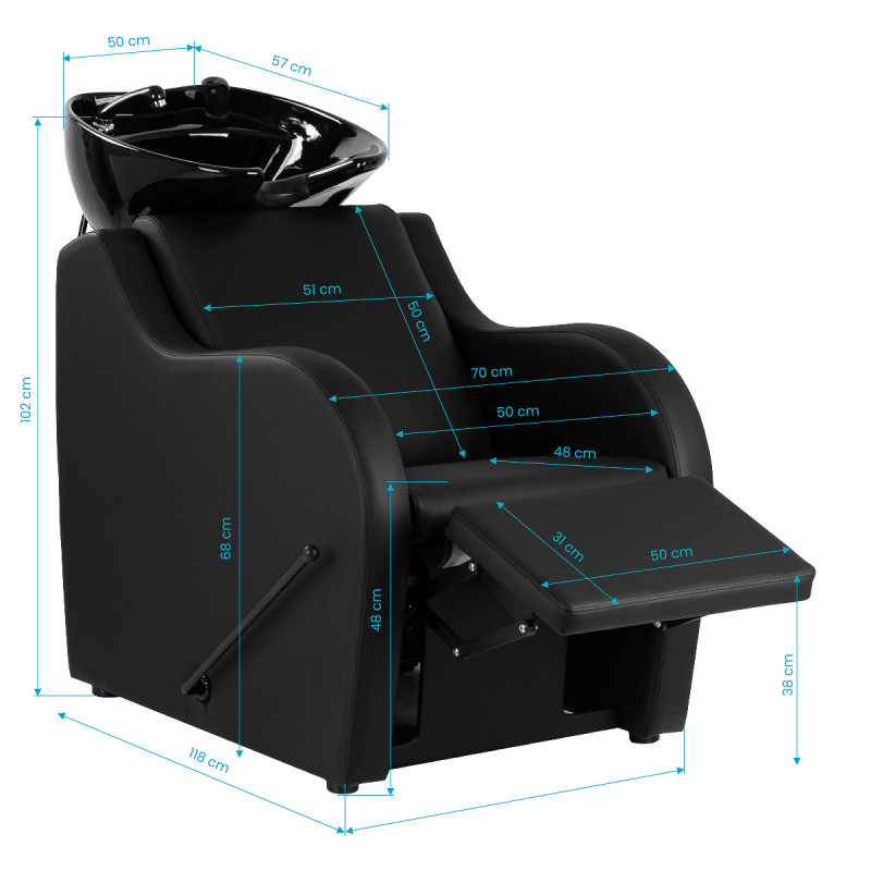 KADERNÍCKY UMÝVACÍ BOX GABBIANO Gabbiano CARMEN čierny 18
