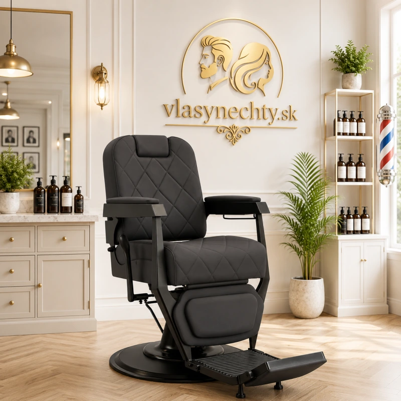 BARBERSKE KRESLO GABBIANO s čiernym rámom Čierna