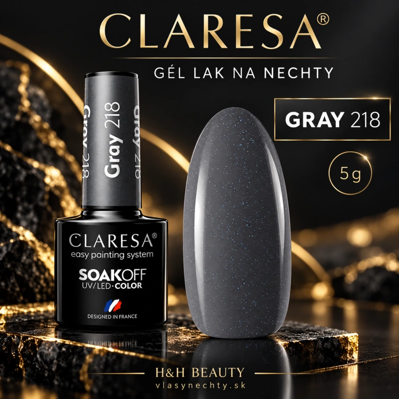 CLARESA GÉL LAK NA NECHTY GRAY 218 - 5g