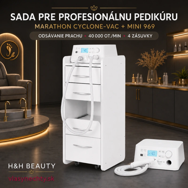 SADA Saeyang BRÚSKA NA PEDIKÚRU S ODSÁVANÍM Marathon Cyclone + Mini skrinka 969 biela