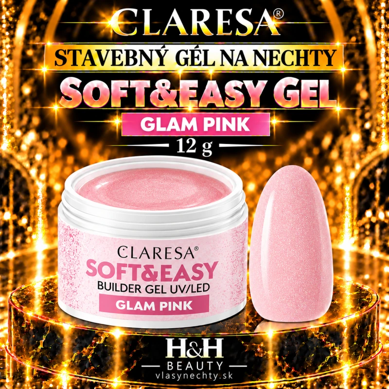 CLARESA STAVEBNÝ GÉL NA NECHTY Soft&Easy glam pink 12 g