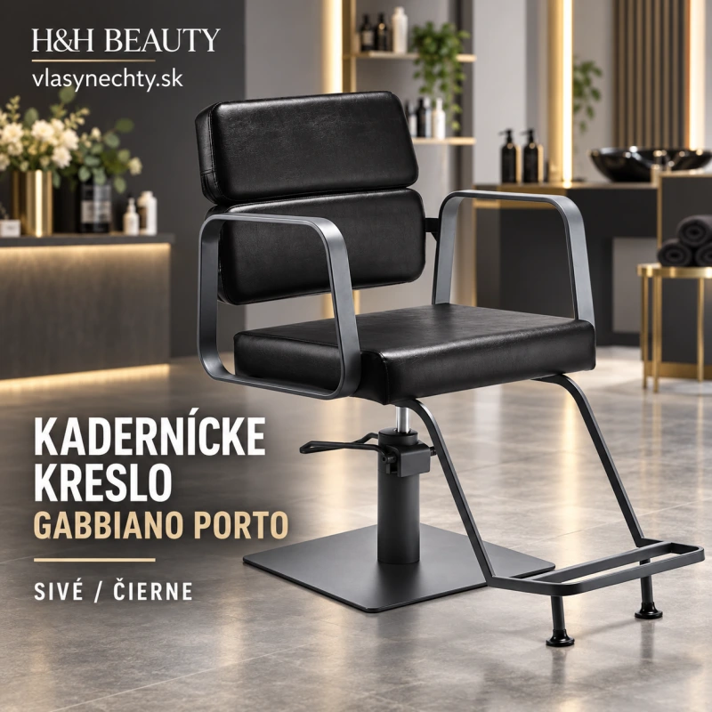 KADERNÍCKE KRESLO GABBIANO Porto sivá čierná