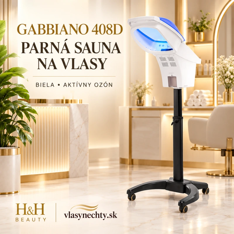 KADERNÍCKA PARNÁ SAUNA NA VLASY GABBIANO 408D BIELA S AKTÍVNYM OZÓNOM