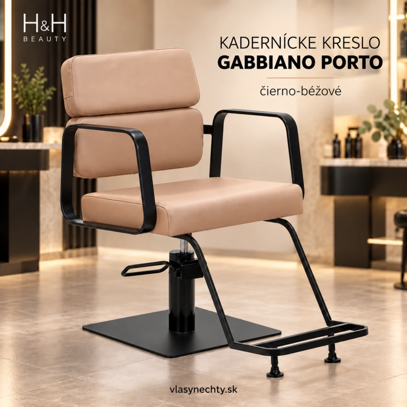 KADERNÍCKE KRESLO GABBIANO Porto čierno béžové