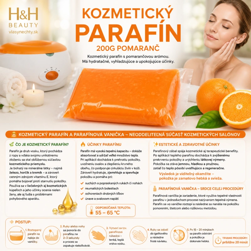 KOZMETICKÝ PARAFÍN 200G POMARANČ 3