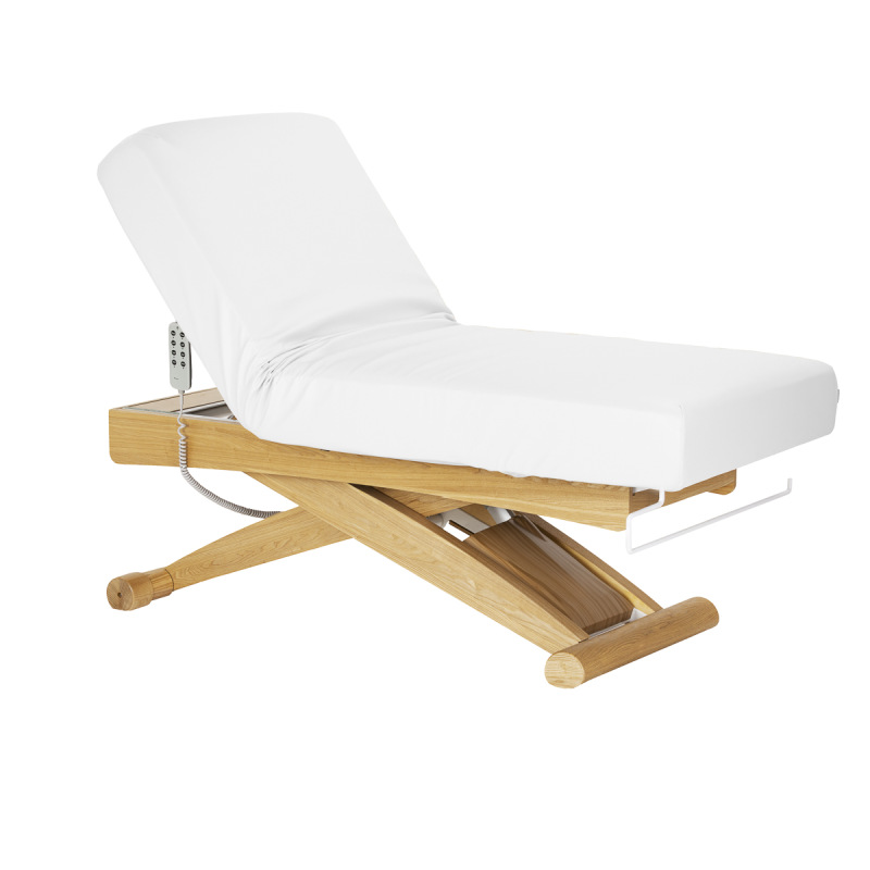 KOZMETICKÉ SPA LEHÁTKO Sillon Siesta SPA, bielé s svetlo hnedou základňou 2