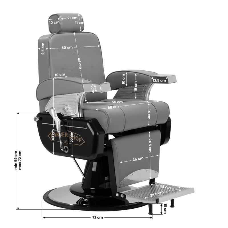 Hair System Fotel barberski MT-91 Szary 16