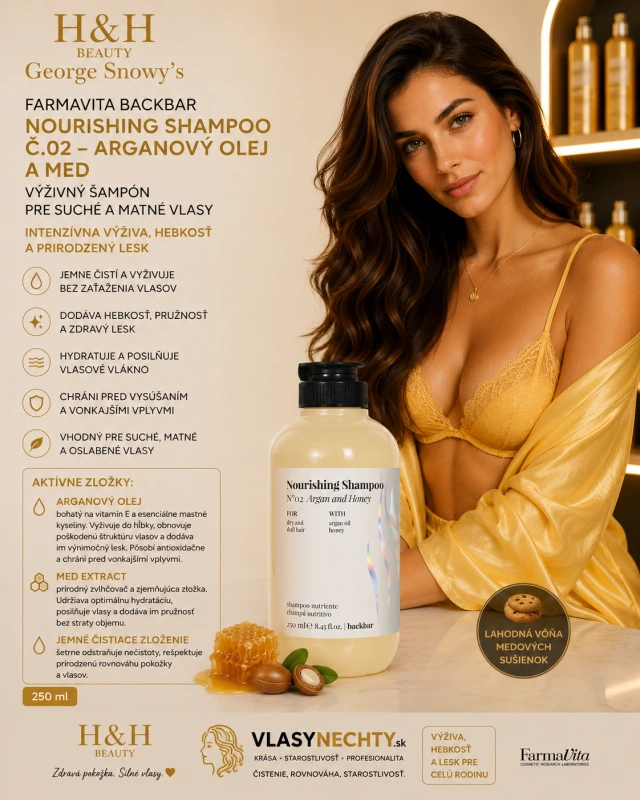 Farmavita BACKBAR NOURISING SHAMPOO Č.02 - ARGANOVÝ OLEJ A MED 250ml 2