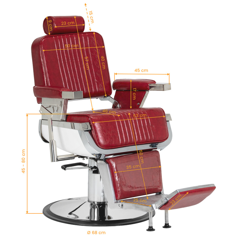 BARBERSKÉ KRESLO GABBIANO Royal X červené 15