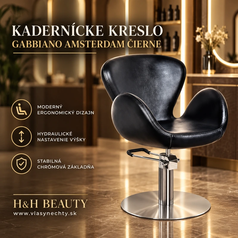 KADERNÍCKE KRESLO GABBIANO AMSTERDAM ČIERNE