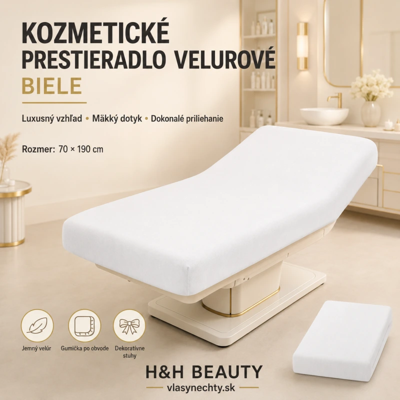KOZMETICKÉ PRESTIERADLO VELÚROVÉ BIELE