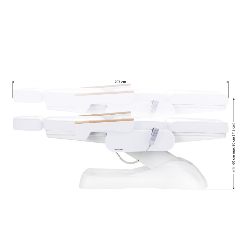 Elektrické kozmetické kreslo SILLON Lux 273b 3 motory studená biela 15