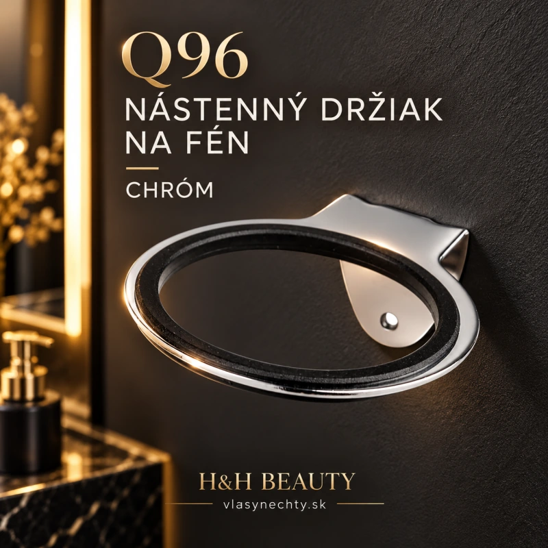 NÁSTENNÝ DRŽIAK NA FÉN NA VLASY Q96 CHROM